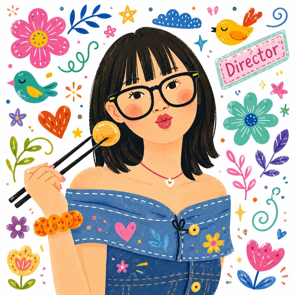 Vorschau Folk-Flat-Illustration Bild-Prompt
