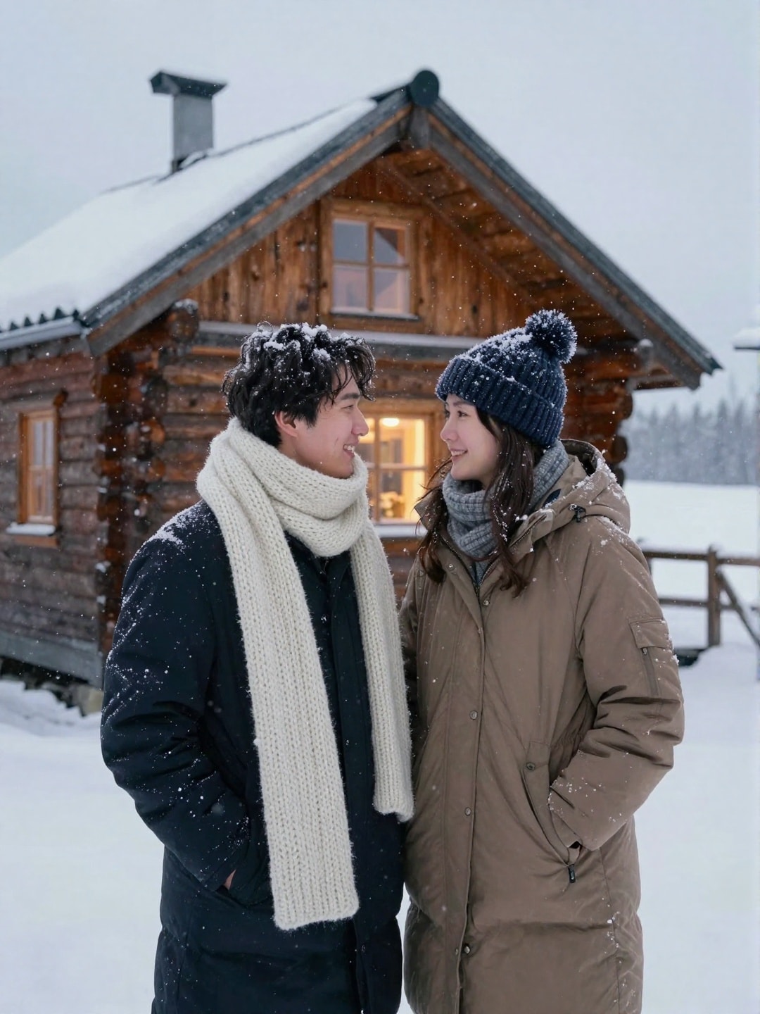 Snowy cabin