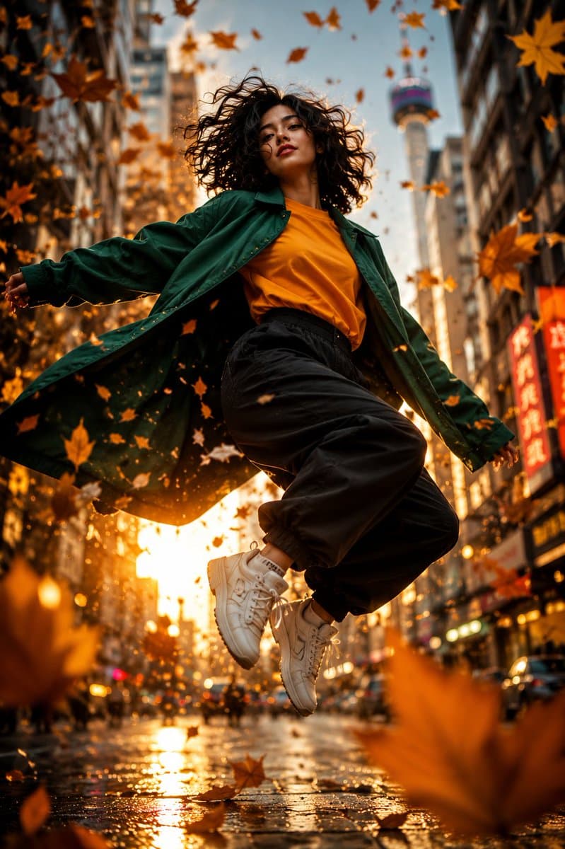 Cinematic AI street fashion example